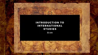 Introduction to International Studies (IS 100) University of Regina
