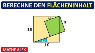 Berechne den Flächeninhalt der grünen Fläche | Dreieck | Quadrat | Flächeninhalt Mathe Alex