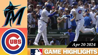 Miami Marlins Vs. Chicago Cubs GAME HIGHLIGHTS 04/20/2024 | 2024 MLB Season