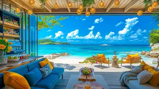 Tropical Beachside Wine Bar Ambiance - Bossa Nova Instrumentals & Ocean Waves To Melt Away Stress