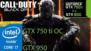 Call of Duty Black Ops 3 / III - GTX 950 vs GTX 750 ti OC - Side By Side Comparison