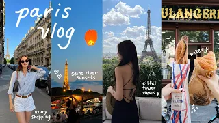 paris vlog 🇫🇷 seine river picnic, eiffel tower view restaurants, luxury shopping, aesthetic cafes