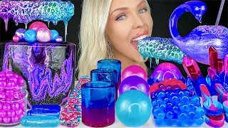 ASMR GALAXY DESSERTS MUKBANG, HONEYCOMB, GLAZE CAKE, EDIBLE GLITTER DRINK, ISOMALT CRYSTALS JELLY 먹방