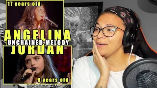 Angelina Jordan - Unchained Melody (9 Years Old & 17 Years Old) | Reaction