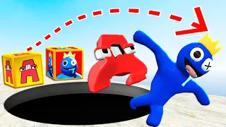 Who has the Longest Jump? Rainbow Friends vs Alphabet Lore