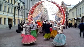 2018 01 27 Харинама на Арбате. Harinama in Moscow,Arbat St.