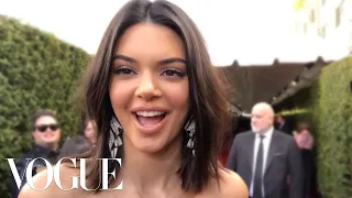 Kendall Jenner Gets Ready for the 2018 Golden Globes | Vogue