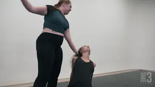 Fern Hopkins & Saffron -  unarmed vs gun fight scene