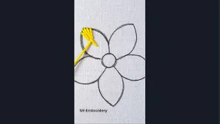 Modern flower embroidery ! Super easy modern flower stitch tutorial for beginners #shorts