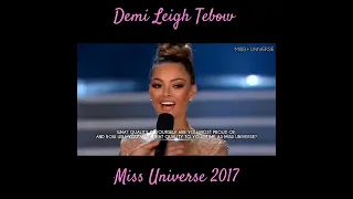 Miss Universe 2017 Demi Leigh Tebow final winning answer #missuniverse #demileightebow