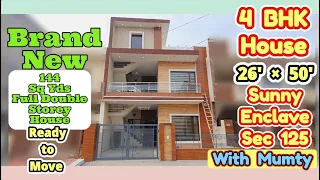 144 Sq Yds BRAND NEW HOUSE, Ready To move Full Double 4 BHK with Mumty Sunny Enclave Sec 125 Mohali