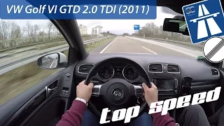 VW Golf 6 GTD (2011) on German Autobahn - POV Top Speed Drive
