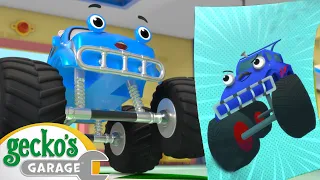 Monster Truck Artistic Make Over | GECKO'S GARAGE | Moonbug Kids - Art for Kids 🖌️