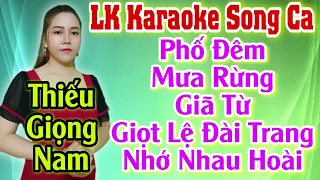 Karaoke Song Ca | Phố Đêm, Mưa Rừng, Giã Từ | Thiếu Giọng Nam | Hát Với Kim Soan | Song Ca Với Ca Sĩ