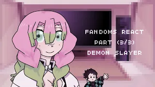 fandoms react to demon slayer  (3/3)  gacha club