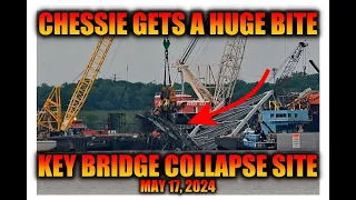 Chessie gets a HUGE bite! The Donjon crew working the Bridge Collapse Site on May 17, 2024