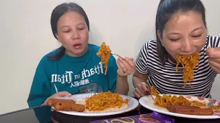 3X   Spicy Noodles Challenge With My Friends 🌶️ 🥵