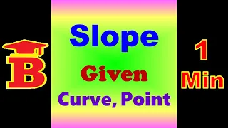 Slope of Tangent line to the Curve