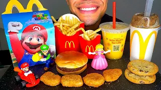 ASMR MCDONALD'S CHICKEN NUGGETS HAPPYMEAL CHEESEBURGER FRIES EATING SOUNDS SUPER MARIO BROS MOVIE