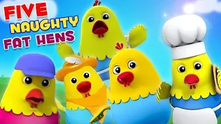 Lima Ayam Lemak Nakal | Lagu Anak | bayi sajak | Five Naughty Fat Hens | Farmees Rhymes