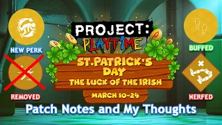 Everything in the Project Playtime St  Patrick's Day Patch