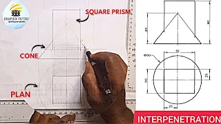 INTERPRETATION (INTERPENETRATION OF A SQUARE PRISM PIERCING OR INTERPENETRATING A CONE)