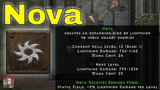 D2R Skills & Abilities - Nova, Lightning Tree (Sorceress)