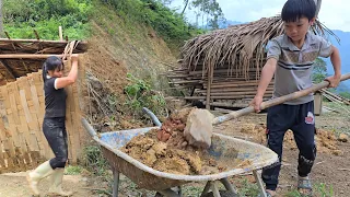 Cleaning up the old house damaged by landslides | Lý Thương country life