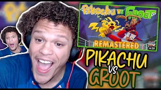 LOVED THIS ANIMATION!!! PIKACHU VS GROOT REMASTERED CARTOON BEATBOX BATTLES REACTION!!!