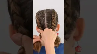 Easy Hairstyle With Dutch Braids For Short Hair 😍