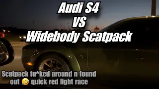 Audi S4 vs 392 Widebody Scatpack Challenger Quick Red Light Race 🤣😈