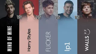 Mind Of vs Harry St... vs Flicker vs LP1 vs Walls | Zayn, Harry, Niall, Liam & Louis (Album Battle)