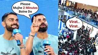 Virat Kohli Fans Not Letting Him Talk At One Blade Launch At Oberoi Mall