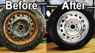 How to Restore Car Wheel From Rusty To Mirror Chrome