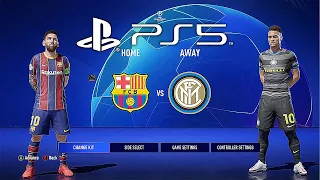 FIFA 21 PS5 FC BARCELONA - INTER MILAN | MOD Ultimate Difficulty Career Mode HDR Next Gen