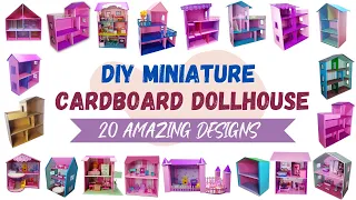 20 Amazing  DIY Miniature Cardboard Dollhouse Design Ideas | Dollhouse Made of Cardboard Box Designs