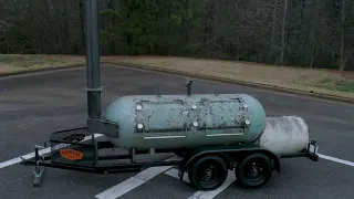 500 Gallon Offset on a dual axle, work from the ground trailer.