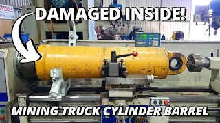 Repair DAMAGED Mining Truck Cylinder Barrel | Part 1 | Machining & Welding