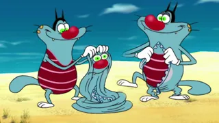 हिंदी Oggy and the Cockroaches समुद्र तट पर बिताने वाला दिन Hindi Cartoons for Kids