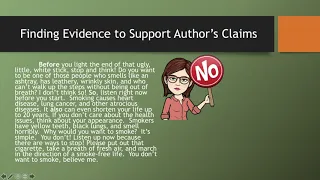 Finding Evidence to Support Author's Claims