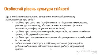 Культура спілкування у громадській організації. Вигорання профілактика