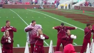 OU red  white 2010 game feat. Gerald Mccoy leading cheers..