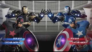 Iron Man and Captain America vs Blue Iron Man and Captain America - MARVEL VS. CAPCOM: INFINITE