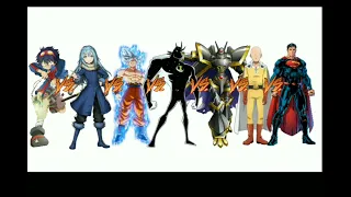 Simon vs Rimuru vs Goku vs Ben 10 vs Alphamon vs Saitama vs Superman (Power scaling)