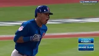 Russell belts grand slam to center field