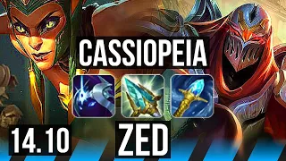 CASSIOPEIA vs ZED (MID) | 600+ games, Dominating | NA Master | 14.10