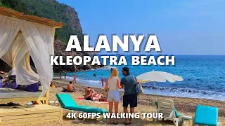 Alanya, Turkey walking tour 4K | Kleopatra beach walk | Summer 2023