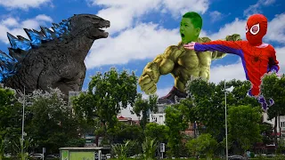 Bi và Bo Trở Thành Siêu Nhân Người Nhện và Hulk Giải Cứu Thành Phố Đánh Bại Godzilla