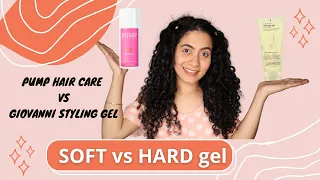 Giovanni VS Pump hair care GEL | Soft vs Hard hair gel for curly hair | Comparison of two gels |