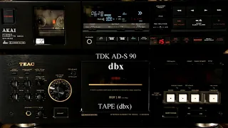 Работа системы шумопонижения dbx на деке AKAI GX-R70 с кассетой TDK AD-S / dbx on AKAI GX-R70